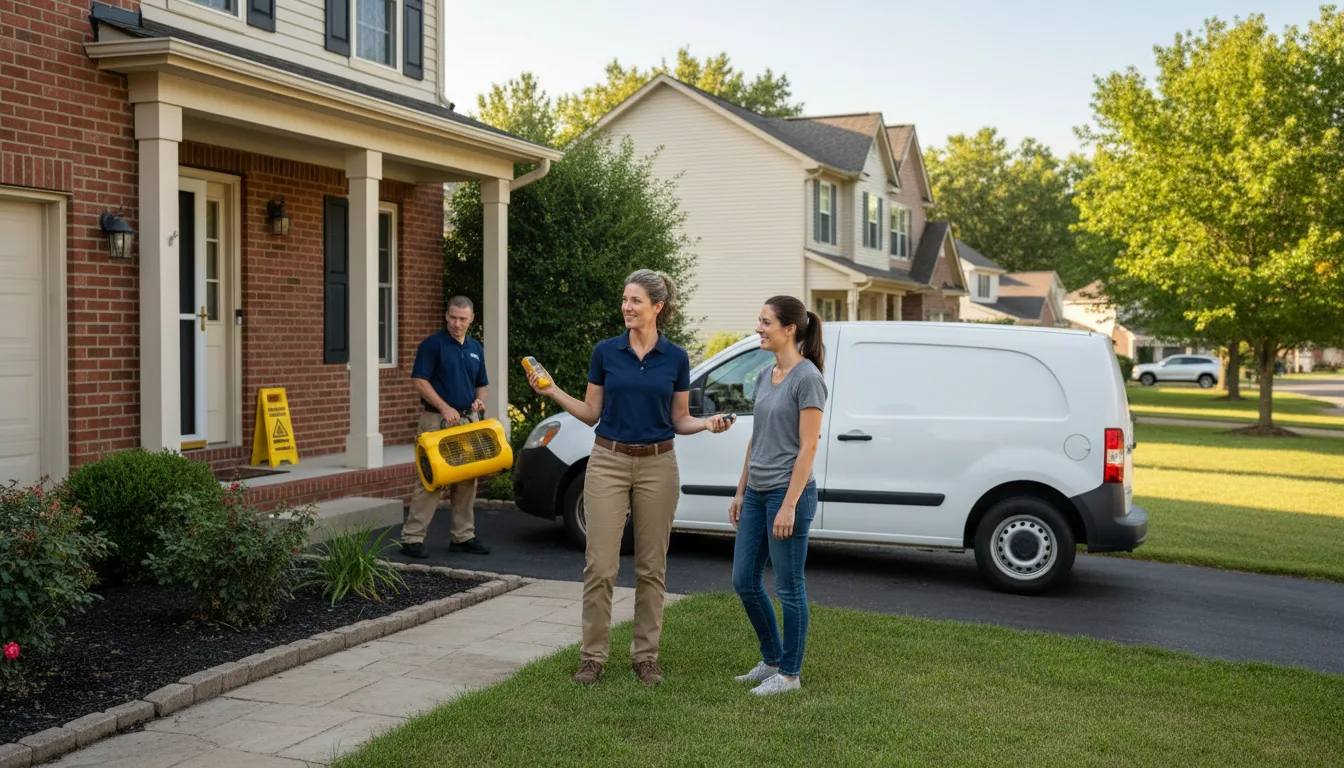Residential water damage restoration in Farmington, IL